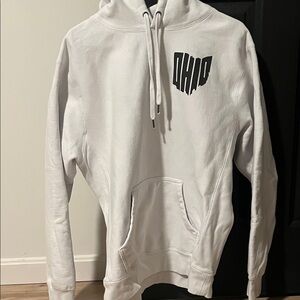 Ohio White Hoodie with Black Graphic